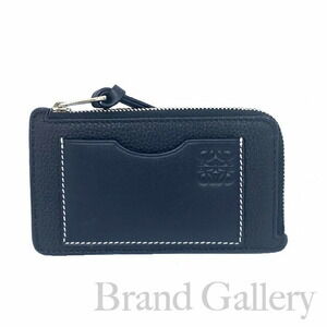 LOEWE Coin Wallet Card Holder Leather Black Case Commuter Pass